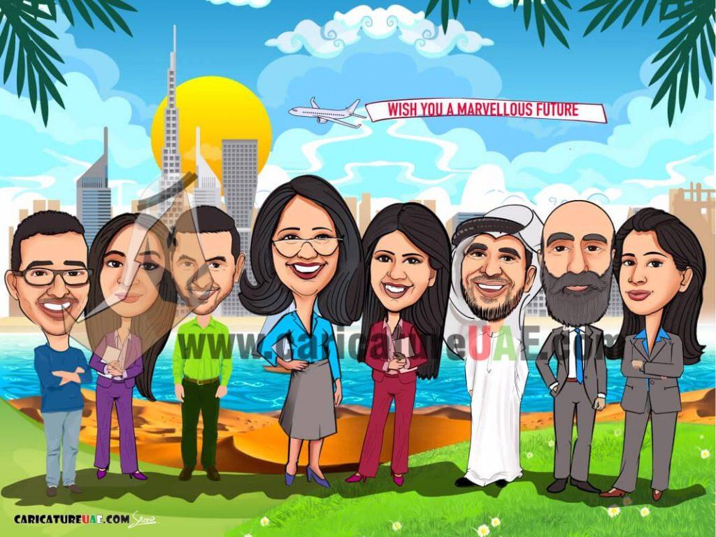 Farewell caricature gift online